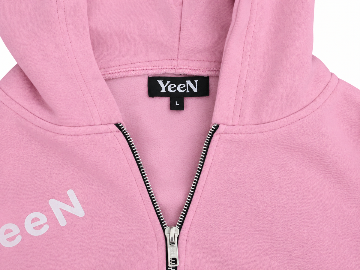 Kapuzenpullover mit Reißverschluss pink