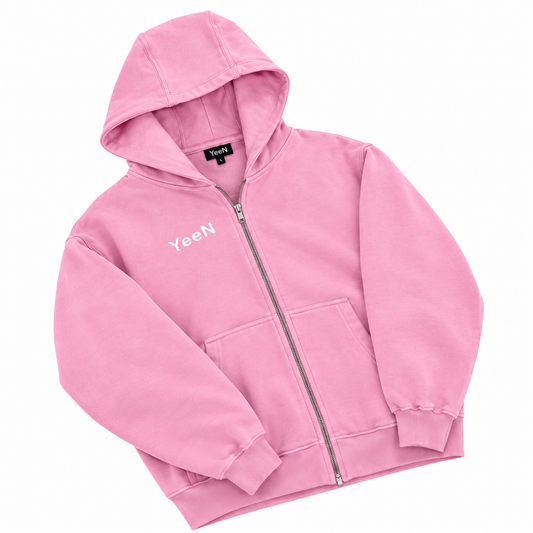 Kapuzenpullover mit Reißverschluss pink
