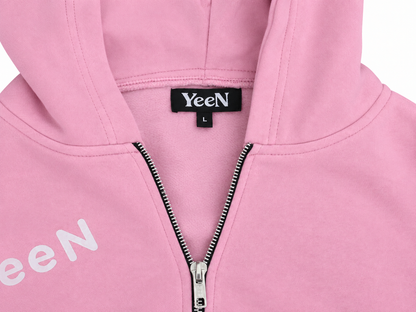 Kapuzenpullover mit Reißverschluss pink