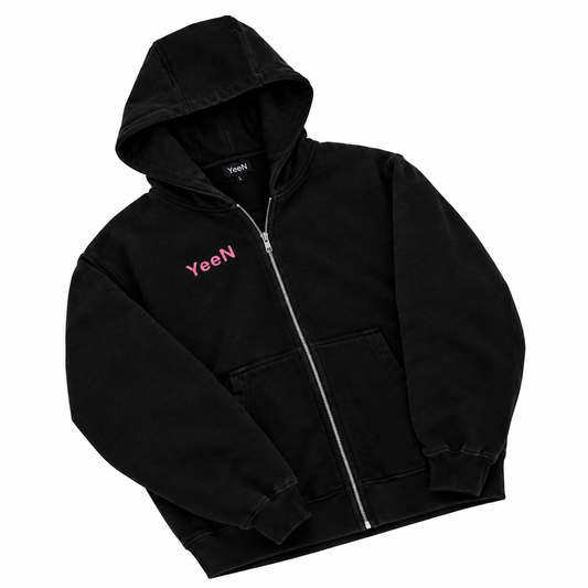 Kapuzenjacke mit Reißverschluss schwarz